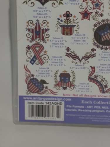 Anita Goodesign Americana Embroidery Machine Design CD NEW 142AGHD - Picture 9 of 9