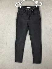 Levis 721 Womens High Rise Skinny Stretch Black Jeans Size 27 26x26.5