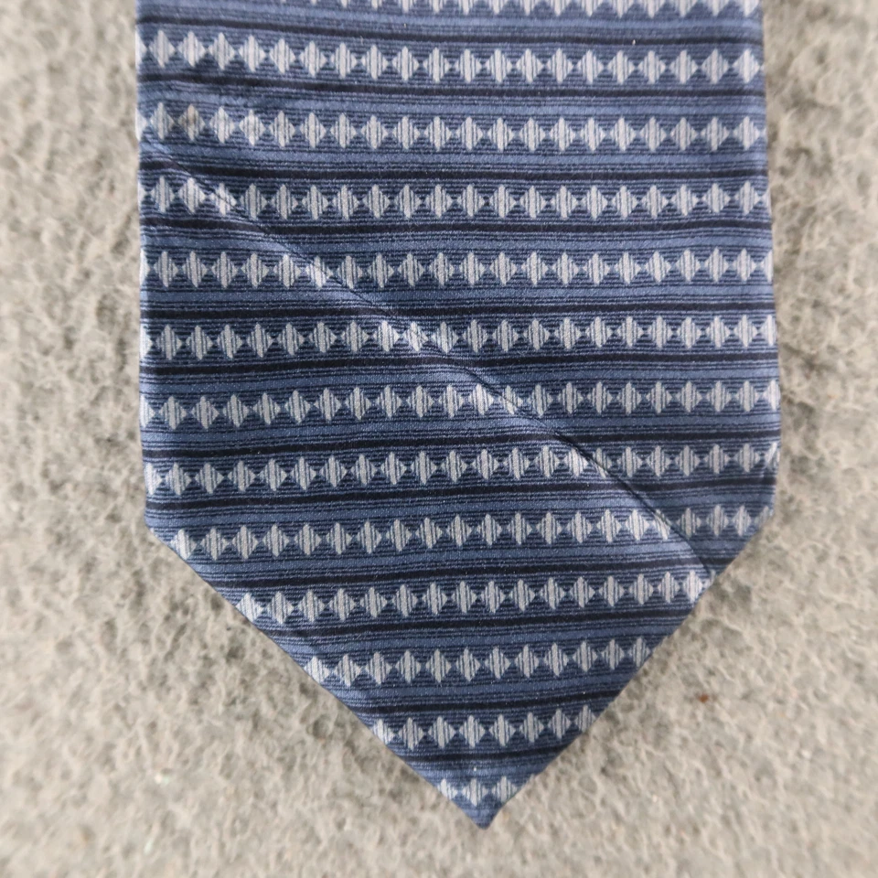 Corbata Stonehenge azul geométrica 100 % seda hecha a mano 3,5" Foto 2 de 4