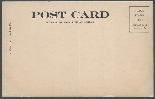 Reading Pennsylvania City Park Walk Benches 1910s Geo. Hintz Original Postcard - Picture 2 of 2
