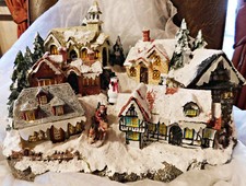 Heitronic großes Weihnachtsdorf Fiberoptik F...