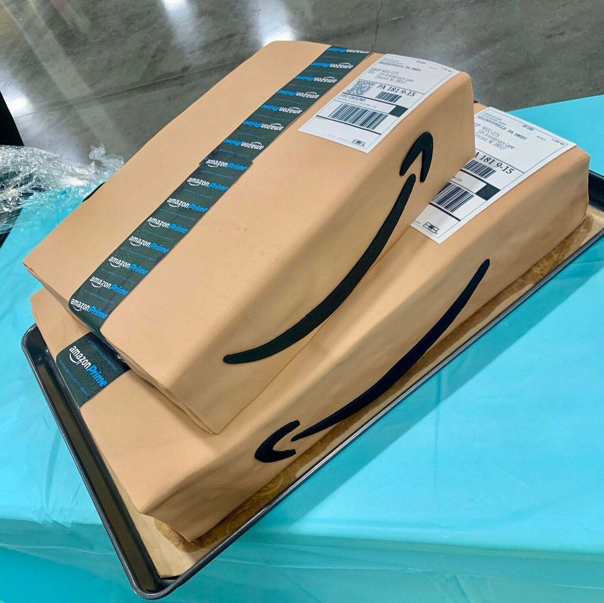 Personalized Cake Topper Edible Amazon Tape Shipping Label Cake Topper ...