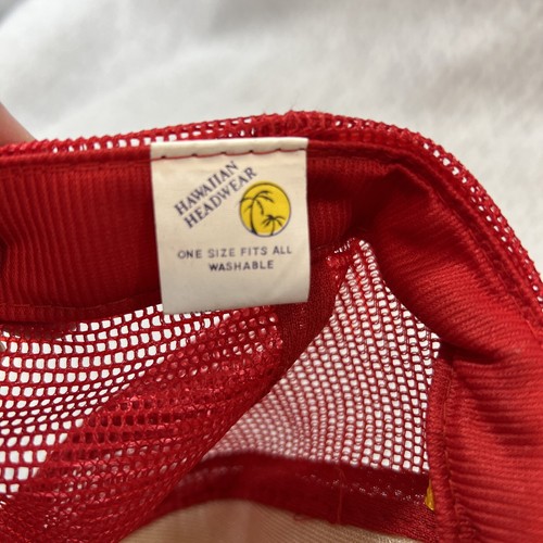 Hawaiian Headwear MAUI Trucker Hat Scrambled Bill Snapback Ball Cap Red Yellow - Picture 8 of 9