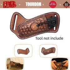 Tourbon Leather Folding Blade Knife Sheath EDC Belt Pouch Pocket Knives Holster