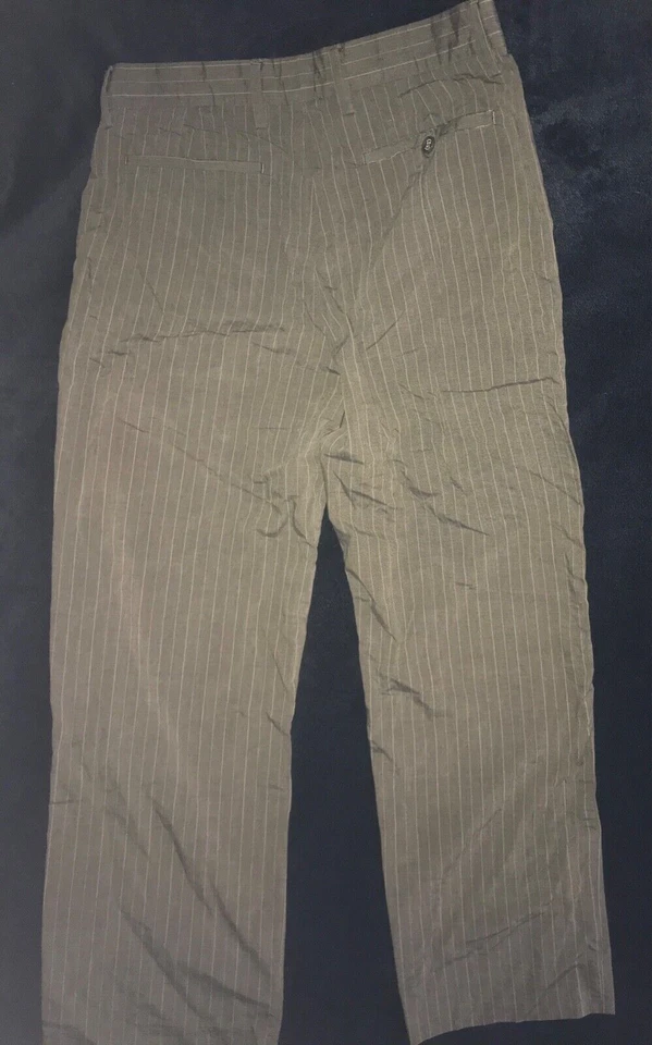 Pantalón Hombre Marrón/Gris Mediano Dorado y Plateado Rayas Alternas Foto 4 de 4