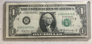 Series 1969 B New York One Dollar Bill Misaligned Offset Error Connolly Treasury