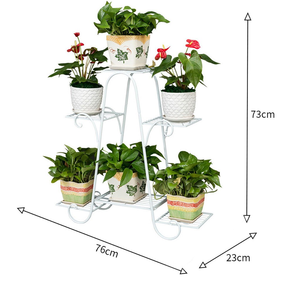 Metal/Wooden Plant Flower Stand Pot Open Display Shelf Outdoor Indoor ...