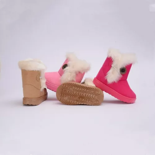 Kids Winter Warm Ankle Snow Boots Boys Girls Pull On Fur Lined Toddlers Shoes - Picture 6 of 20