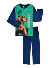 NEW JURASSIC WORLD FLANNEL PAJAMAS BOYS SIZE 8 OR 10/12 DINOSAUR PARK NWT