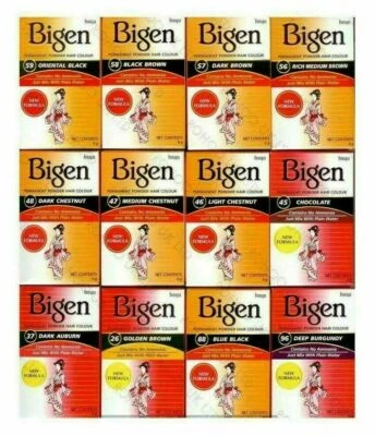Bigen Permanent Powder Hair Colour Contain No Ammonia Mix with water All colours