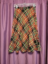 Vintage Positions Plaid Long Skirt Size 9