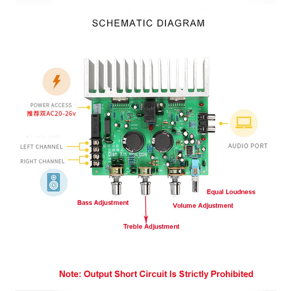 Dual TDA7294 HIFI 2.0 Stereo 100W +100W Audio Endstufe Board RCA Ton DIY - Bild 2 von 4