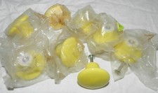 Lot of 8 Yellow Porcelain Mushroom shaped Cabinet Knobs - 1.5" in diameter