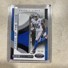 2016 Panini Certified Football Fabric of the Game #/49 Blue - Eric Ebron - Lions