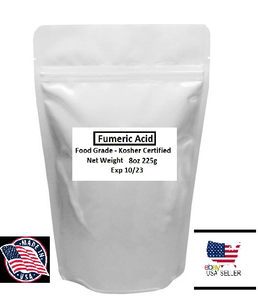 8oz 225g Natural Fumaric Acid Food Grade, 99.8% ~MSDS Pure Food Grade Exp  10/24 | eBay