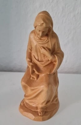 Orig. Anri Prof. Karl Kuolt handgeschnitzte Krippenfigur, Heilige Maria (natur) - Bild 1 von 4