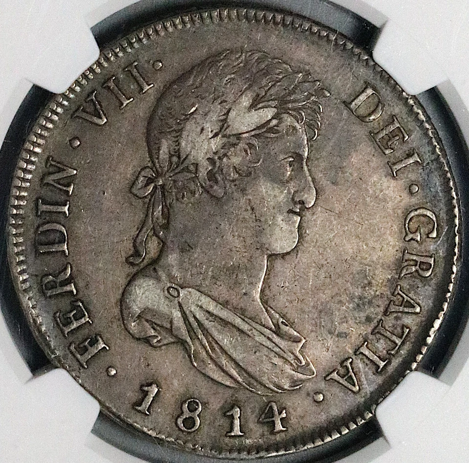 1814 NGC XF 45 Guatemala 8 Reales Spain Colonial Silver Dollar Coin (25012604D) - Image 2 of 4