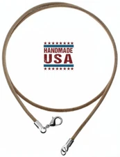 Natural Undyed Leather Cord Necklace Silver/Gold Clasp 16" to 30" In Length