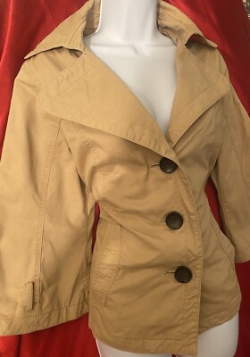 merona jacket large khaki Classic Casual Three-Quarter Sleeve