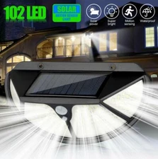 102 LEDs Solar Wall Light Outdoor Garden Lamp Yard Waterproof PIR Motion Sensor
