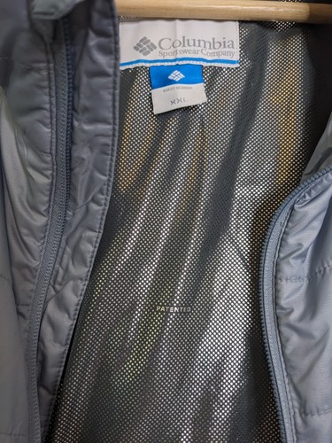 Columbia Full Zip Puffer Jacket Mens 2XL XXL Grey Hiking Omni-Heat Gorpcore - 第 5/15 張圖片