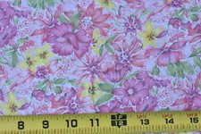 By 1/2 Yd, Vintage, Pink Yellow Floral Quilt Cotton, Classic Cottons, B1590