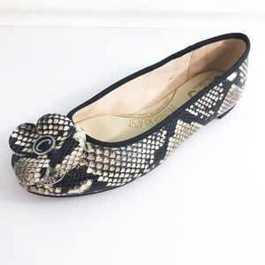 snakeskin print flats