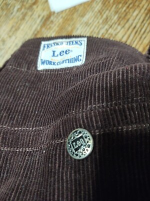 Vtg Mens Lee Frisko Jeens brown Corduroy 2 sizes avail 33x28 46x31