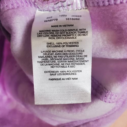 Columbia Benton Springs Girls Fleece Jacket 4 Purple Printed Polyester Full Zip - Picture 9 of 11