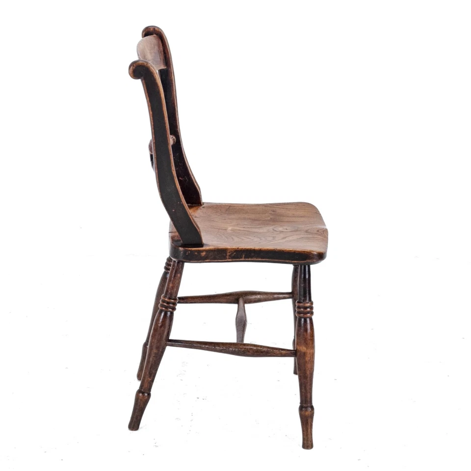 Late 19th Century Elm Ash Beech Windsor Farmhouse Country Kitchen Dining Chair - Image 4 of 4