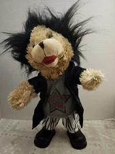 Wild looking Rock On 15" Light Brown Dressed Free Standing Plush Plastic Animal