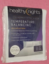 Healthy Nights Temperature Balancing Waterproof Mattress Protector Full Sz READ