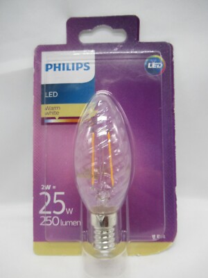 Philips LED Filament Leuchtmittel Kerze 2W = 25W E14 klar gedreht 2700K 573891