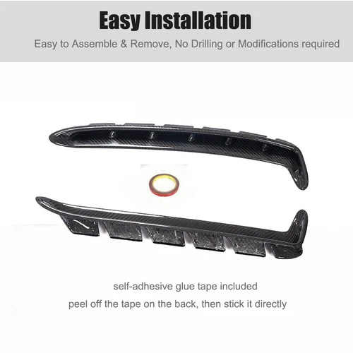 Carbon Fiber Side Fender Air Vent Trim Cover For Mustang Shelby GT350 19UP - Picture 7 of 12