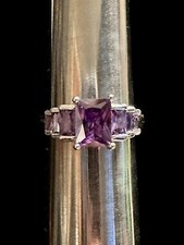 Vintage Purple CZ  s Sterling Silver Ring