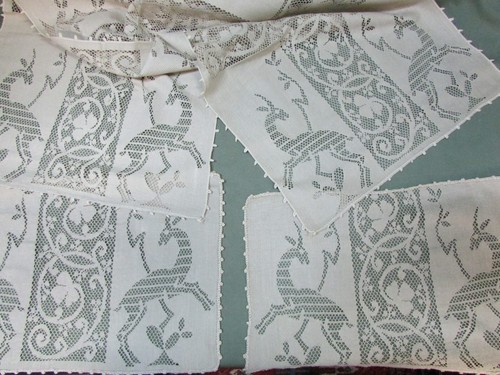 "Hirsch" Vintage Bettwäsche und Tischläufer 5 Stück - Bild 1 von 10