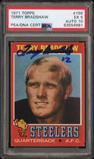 1971 Topps Terry Bradshaw Pittsburgh Steelers #156 Rookie RC PSA 5 Auto 10 🔥