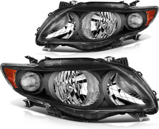 Headlight Assembly Fit for Toyota Corolla 2009-2010 Black Housing Amber Reflecto