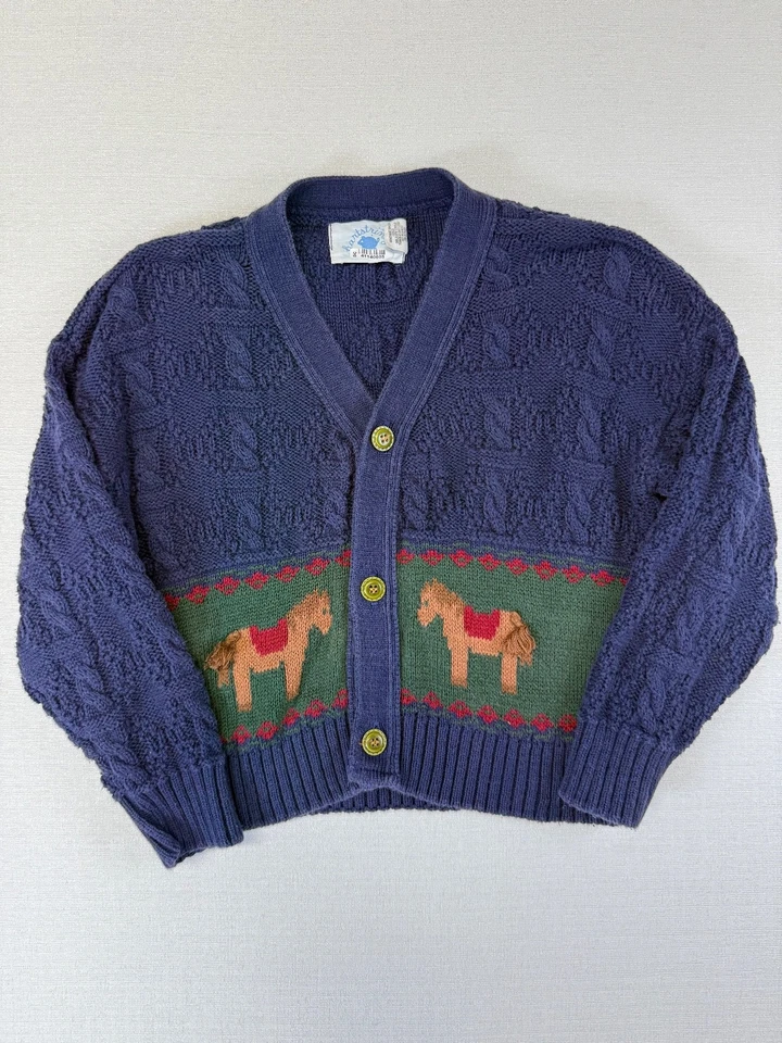 De Colección Hartstrings Niños Conjunto 24 M Suéter Pantalones Cortos Cuello Alto 4 Piezas Años 90 Y2K Caballos Foto 4 de 4