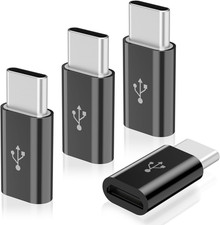 4 Pack Micro USB to USB C Adapter, Micro-Usb Female to USB-C Male OTG Adapter
