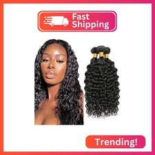 Human Hair Bundles 1B Water Wave Bundles 24 26 28 Inch Brazilian Virgin Hair Na