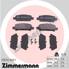 ZIMMERMANN Bremsbelagsatz Scheibenbremse 23572.140.1 für LEGACY IMPREZA OUTBACK
