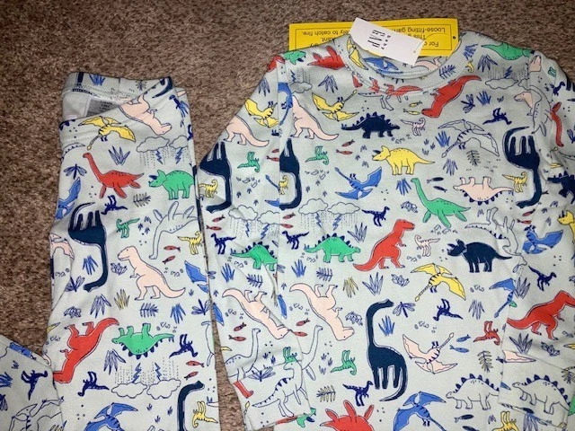 NUEVO Con Etiquetas Bebé Gap Niño Largo (2) Pc. Pijama de dinosaurio pijama talla 3T/3 años Foto 2 de 2