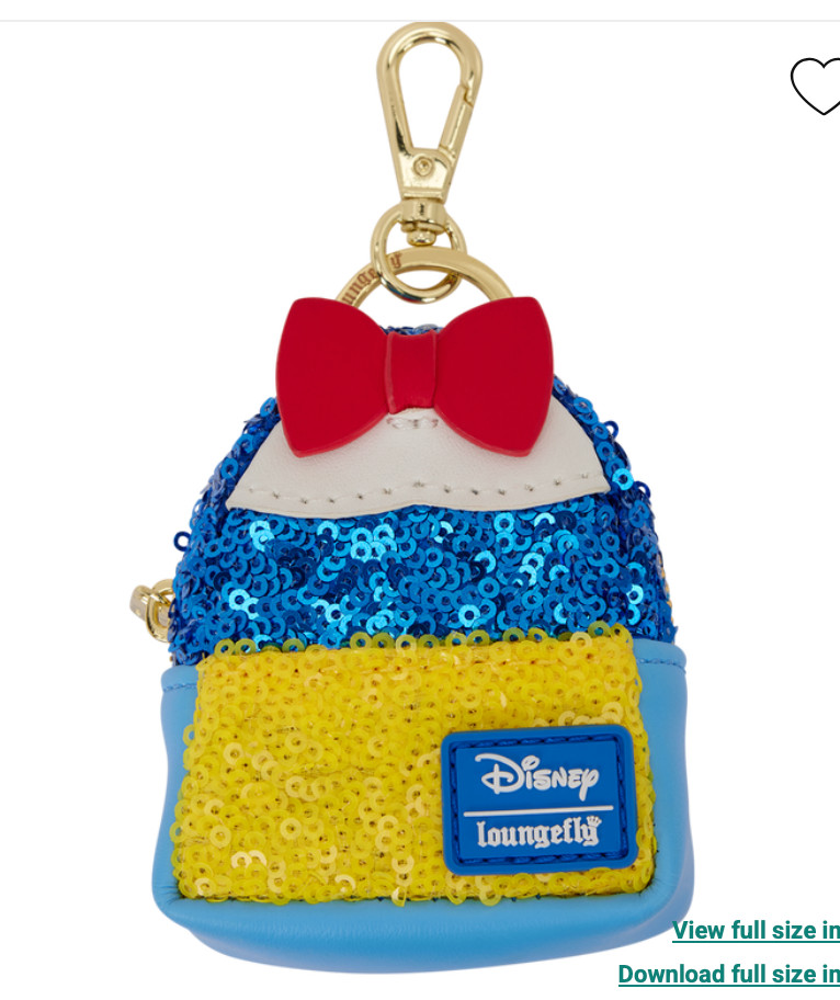 EXCLUSIVE Loungefly Disney Princess Sequin Backpack Keychain Bag Charm FULL SET image 7