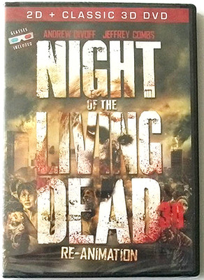 NIGHT OF THE LIVING DEAD 3D: RE-ANIMATION ~ Andrew Divoff, w/Glasses *New* ~ DVD