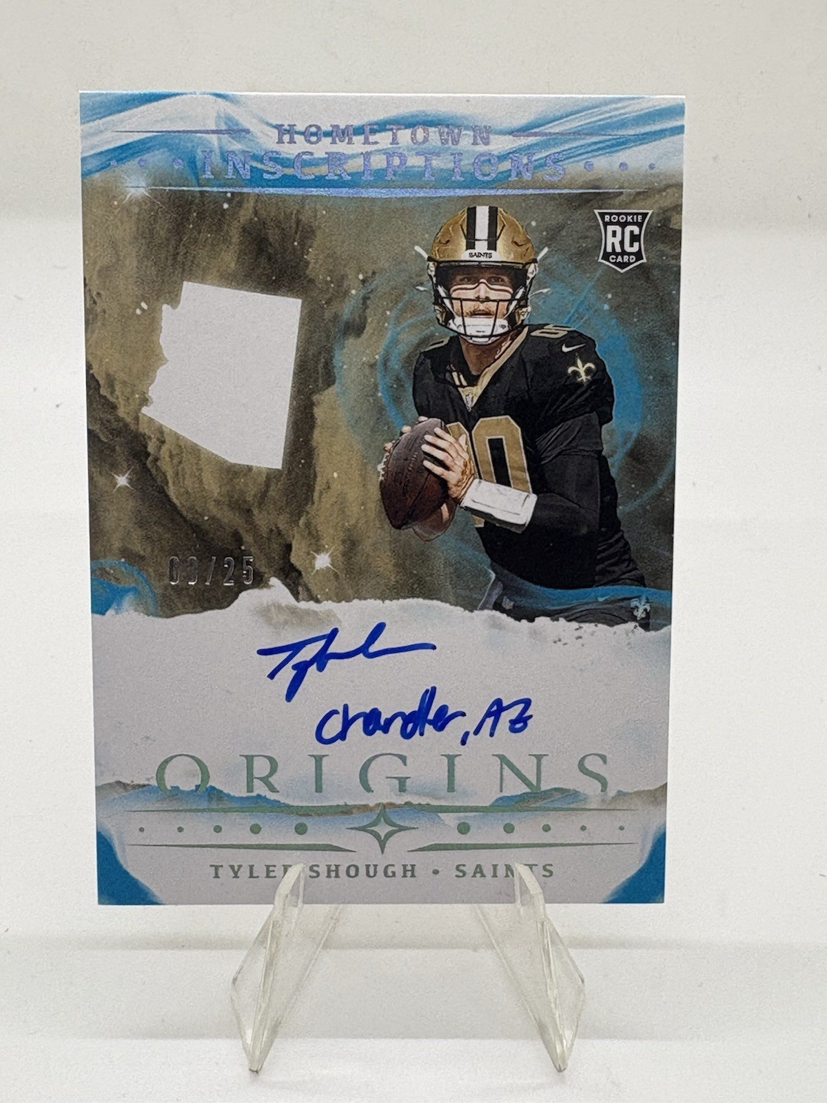 2025 Panini Origins Tyler Shough Hometown inscriptions Auto Turquoise 13/25 Rare