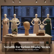 Kraft Paper Mannequin Head Easy to Assemble Hat Display Stand Stable Base