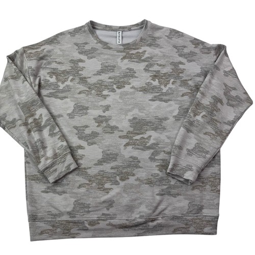 Athleta Women's Medium M Pure Luxe Printed Long Sleeve Sweatshirt Gray Camo - Picture 17 of 24