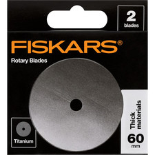 Fiskars 60mm Titanium Rotary Blade 2-Pack  NEW  