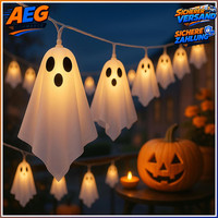Halloween Geisterlichter 10 LED Mit StoffhüLlen 8 Lichtmodi Batteriebetrieben